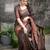 Brown soft silk blend banarasi jacuard work designer party wear saree with unstitched blouse piece