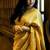 Yellow soft silk blend banarasi jacuard work designer party wear saree with unstitched blouse piece
