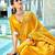 Yellow soft silk blend banarasi jacuard work designer party wear saree with unstitched blouse piece