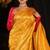Yellow soft silk blend banarasi jacuard work designer party wear saree with unstitched blouse piece