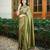 Green soft silk blend banarasi jacuard work designer party wear saree with unstitched blouse piece