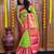 Parrot pink soft silk blend banarasi jacuard work designer party wear saree with unstitched blouse piece