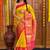 Yellow pink soft silk blend banarasi jacuard work designer party wear saree with unstitched blouse piece