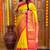 Yellow pink soft silk blend banarasi jacuard work designer party wear saree with unstitched blouse piece