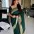Green soft silk blend banarasi jacuard work designer party wear saree with unstitched blouse piece