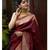 Maroon soft silk blend banarasi jacuard work designer party wear saree with unstitched blouse piece