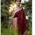 Maroon soft silk blend banarasi jacuard work designer party wear saree with unstitched blouse piece