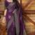 Wine soft silk blend banarasi jacuard work designer party wear saree with unstitched blouse piece