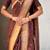 Brown soft silk paithani nauvari zari weaving saree with matching blouse piece