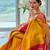 Yellow pink soft silk blend banarasi jacuard work designer party wear saree with unstitched blouse piece