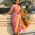Pink soft silk paithani nauvari zari weaving saree with matching blouse piece
