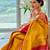 Yellow pink soft silk blend banarasi jacuard work designer party wear saree with unstitched blouse piece