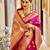 Pink soft silk blend banarasi jacuard work designer party wear saree with unstitched blouse piece