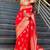 Red soft silk blend banarasi jacuard work designer party wear saree with unstitched blouse piece