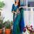Sea green soft silk blend banarasi jacuard work designer party wear saree with unstitched blouse piece