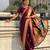 Burgundy soft silk paithani nauvari zari weaving saree with matching blouse piece
