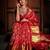 Red soft silk blend banarasi jacuard work designer party wear saree with unstitched blouse piece