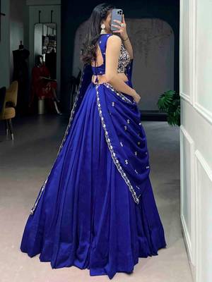 Beautiful Blue Silk Festive Wear Lehenga And Embroidered Choli 6