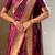 Burgundy soft silk paithani nauvari zari weaving saree with matching blouse piece