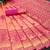 Pink soft silk blend banarasi jacuard work designer party wear saree with unstitched blouse piece