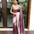 Wine soft silk blend banarasi jacuard work designer party wear saree with unstitched blouse piece