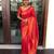 Red soft silk blend banarasi jacuard work designer party wear saree with unstitched blouse piece