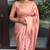 Peach soft silk blend banarasi jacuard work designer party wear saree with unstitched blouse piece