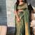 Green soft silk blend banarasi jacuard work designer party wear saree with unstitched blouse piece