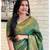 Green soft silk blend banarasi jacuard work designer party wear saree with unstitched blouse piece