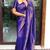 Blue soft silk blend banarasi jacuard work designer party wear saree with unstitched blouse piece