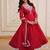 Lovable Red Bead Work Chanderi Engagement Wear Anarkali Pant Suit