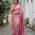 Baby pink soft silk blend banarasi jacuard work designer party wear saree with unstitched blouse piece