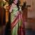 Light green maroon soft silk blend banarasi jacuard work designer party wear saree with unstitched blouse piece