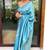 Sky blue soft silk blend banarasi jacuard work designer party wear saree with unstitched blouse piece