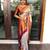 Off white maroon soft silk blend banarasi jacuard work designer party wear saree with unstitched blouse piece