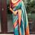 Turquoise maroon soft silk blend banarasi jacuard work designer party wear saree with unstitched blouse piece