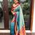 Turquoise maroon soft silk blend banarasi jacuard work designer party wear saree with unstitched blouse piece