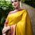 Yellow maroon soft silk blend banarasi jacuard work designer party wear saree with unstitched blouse piece