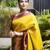 Yellow maroon soft silk blend banarasi jacuard work designer party wear saree with unstitched blouse piece