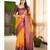 Yellow purple soft silk blend banarasi jacuard work designer party wear saree with unstitched blouse piece