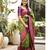 Green purple soft silk blend banarasi jacuard work designer party wear saree with unstitched blouse piece