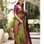 Green purple soft silk blend banarasi jacuard work designer party wear saree with unstitched blouse piece