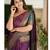 Purple turquoise soft silk blend banarasi jacuard work designer party wear saree with unstitched blouse piece