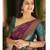 Purple turquoise soft silk blend banarasi jacuard work designer party wear saree with unstitched blouse piece