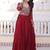 Marvelous Maroon Sequins Georgette Wedding Wear Gown