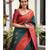 Turquoise red  soft silk blend banarasi jacuard work designer party wear saree with unstitched blouse piece