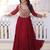 Marvelous Maroon Sequins Georgette Wedding Wear Gown
