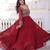 Marvelous Maroon Sequins Georgette Wedding Wear Gown