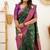 Green wine soft silk blend banarasi jacuard work designer party wear saree with unstitched blouse piece