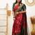 Red green soft silk blend banarasi jacuard work designer party wear saree with unstitched blouse piece